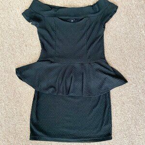 Black Peplum Mini Dress